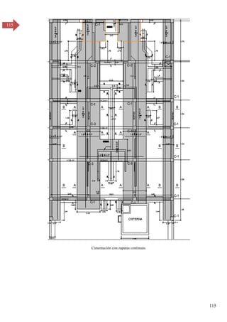 115
115
Cimentación con zapatas continuas.
 