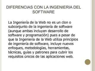 DIFERENCIAS CON LA INGENIERIA DEL
           SOFTWARE
 