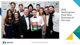 Private and confidentialUK & Europe’s Best Large Agency 12
2016:
Nottingham
Post New
Business of
the Year
 