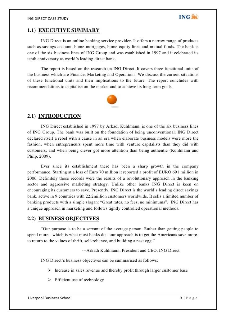 Ing Direct Case Study
