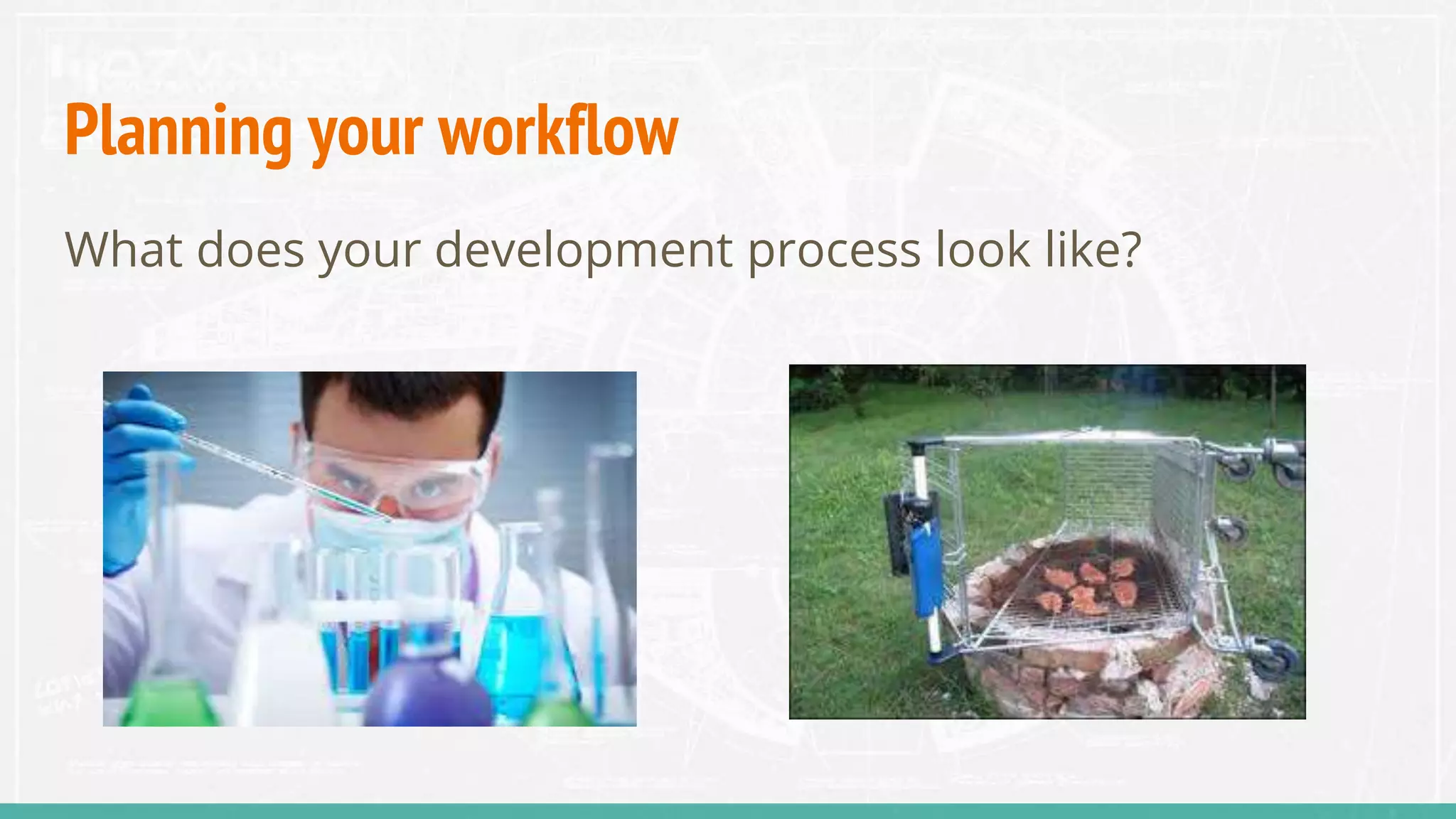 Planning your workflow
What does your development process look like?
 
