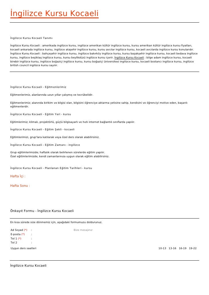 Ingilizce Kursu Kocaeli