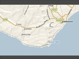 O Cabo Beachy (em inglês, Beachy Head) é um promontório
calcário na costa sul de Inglaterra (Reino Unido), junto à
cidade de Eastbourne, no condado de Sussex Oriental.
Eastbourne
 