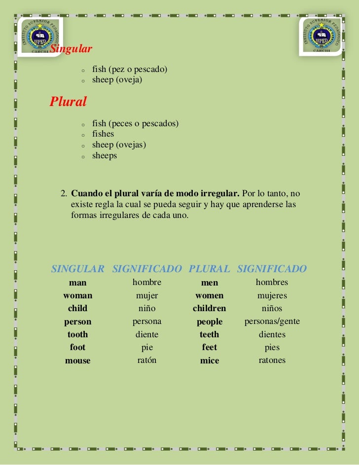 Cual Es El Plural De Watch En Ingles