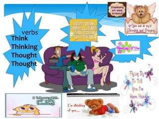 verbs
Think
Thinking
Thought
Thought

 