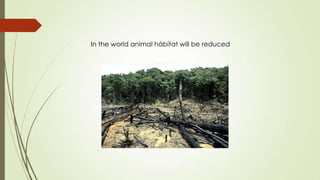 In the world animal hábitat will be reduced
 