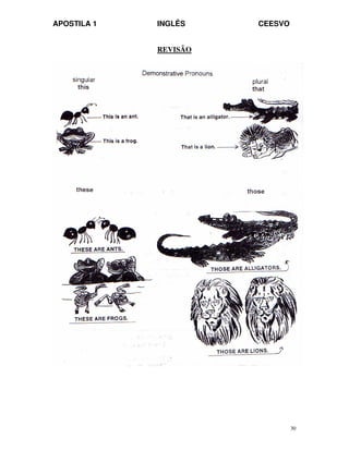 APOSTILA 1 INGLÊS CEESVO
30
REVISÃO
 