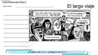 ___________, __________________________________
Lugar y fecha:
76
El largo viaje
______________________
______________________
______________________
______________________
______________________
______________________
Chick El largo viaje (Parte 3)
______________________
______________________
¿Puedo ir al baño? ¿Puedo ir al baño?
Machine Translated by Google
 