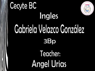 Cecyte BC Ingles Gabriela Velazco González 3Bp Teacher: Angel Urias 
