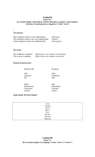 Computer Singular Ingles tecnico i para informática 2013 en oficio | DOC