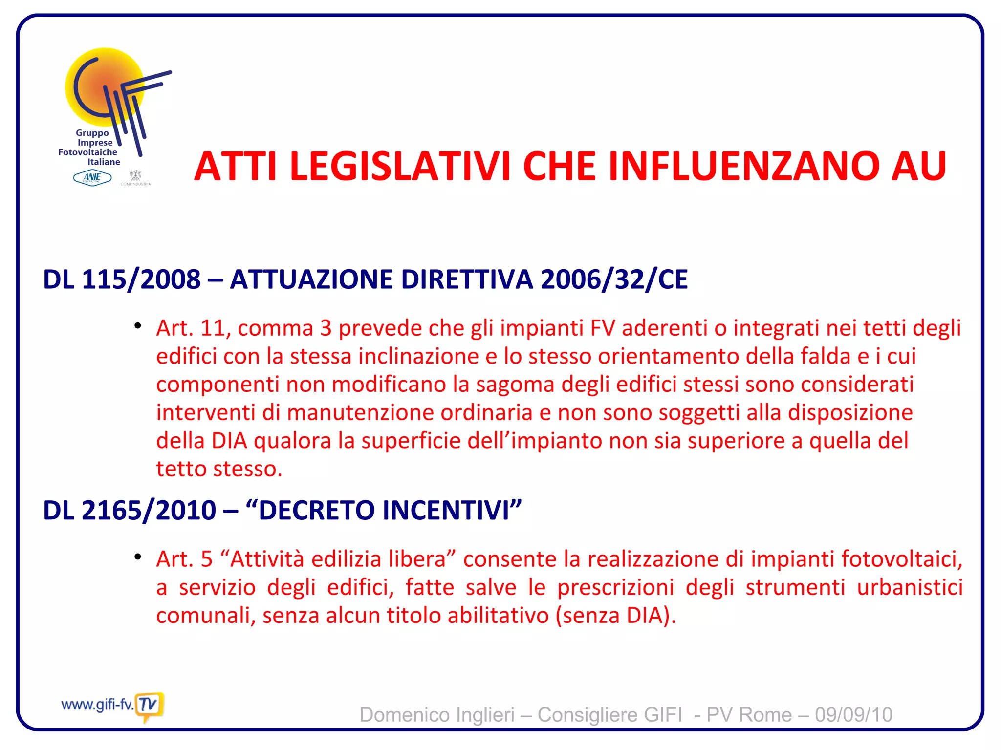 Le nuove linee guida per l\'autorizzazione unica | PPT
