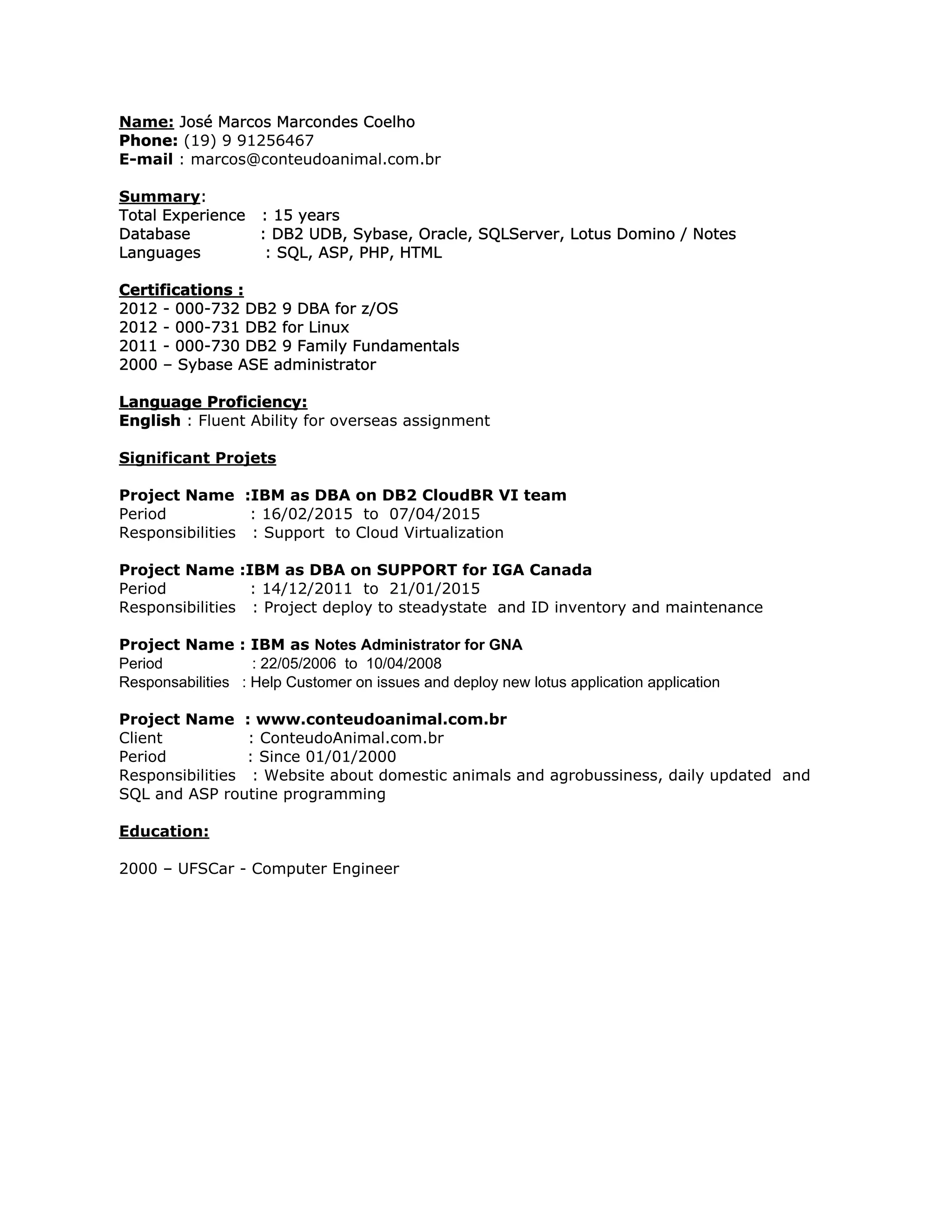 Curriculo Marcos In English PDF Curriculo marcos in english pdf