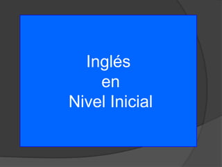 Inglés
en
Nivel Inicial
 