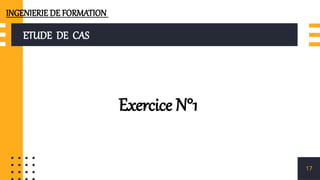 ETUDE DE CAS
17
Exercice N°1
INGENIERIE DE FORMATION
 