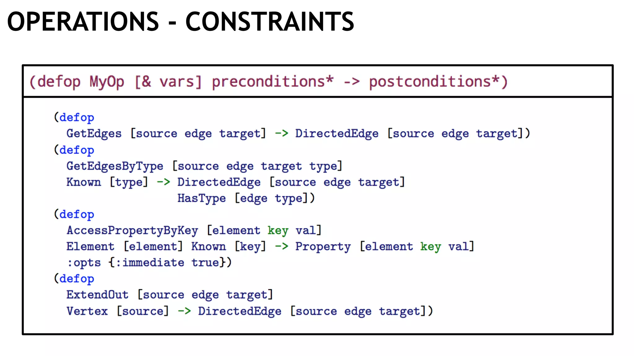 OPERATIONS - CONSTRAINTS 
