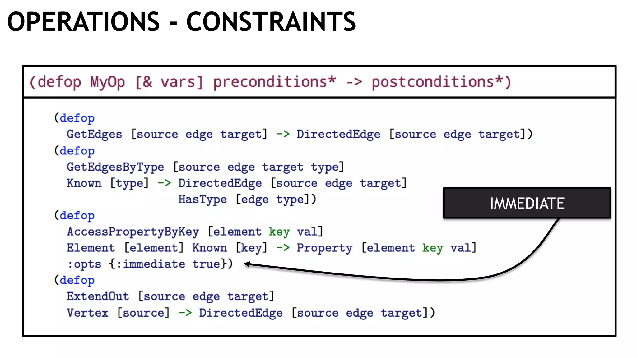 OPERATIONS - CONSTRAINTS IMMEDIATE 