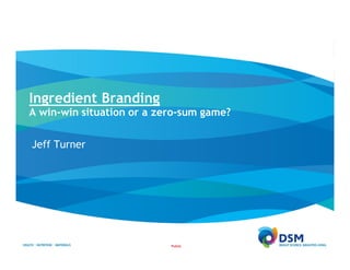 Public
Ingredient Branding
A win-win situation or a zero-sum game?
Jeff Turner
 