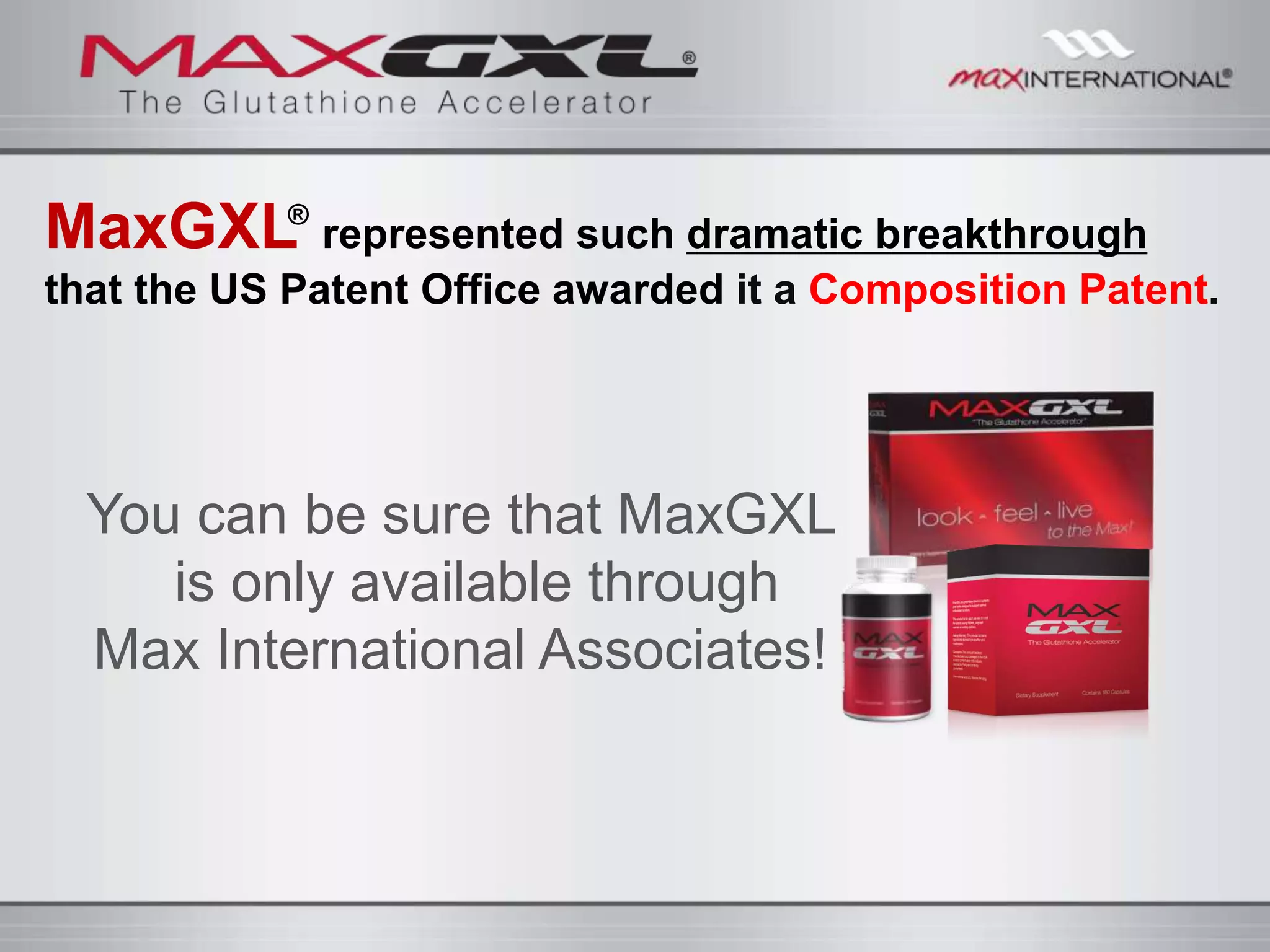 max gxl glutathione accelerator Ingredients of max gxl