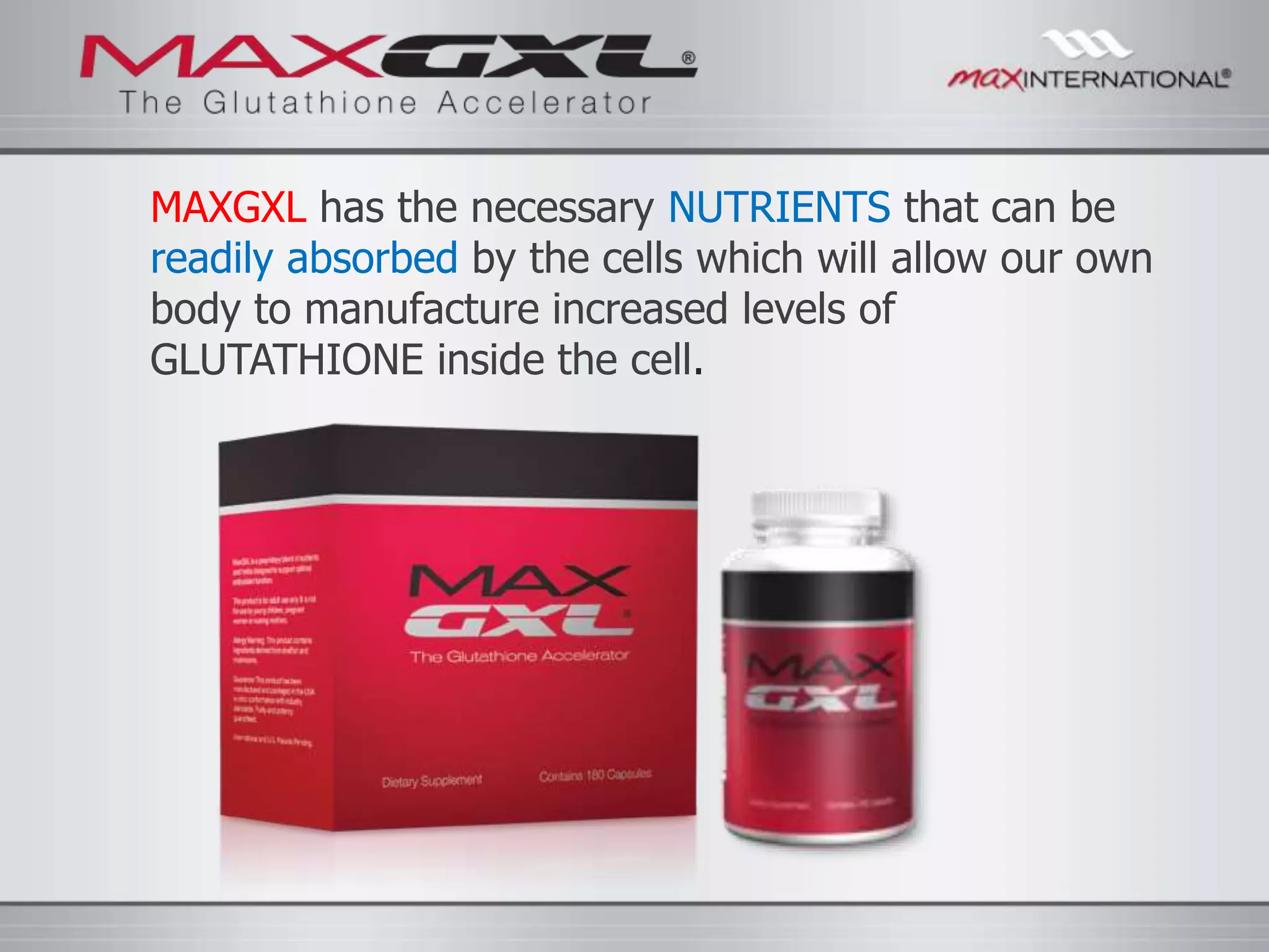 max gxl glutathione Ingredients of max gxl