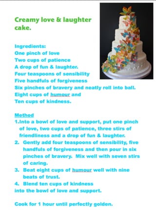 Creamy Love and Laughter cake
