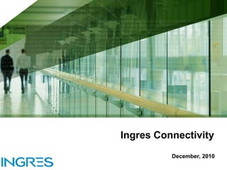 Ingres Connectivity
December, 2010
 