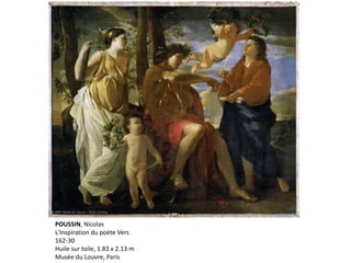 POUSSIN, Nicolas
L'Inspiration du poète Vers
162-30
Huile sur toile, 1.83 x 2.13 m
Musée du Louvre, Paris
 