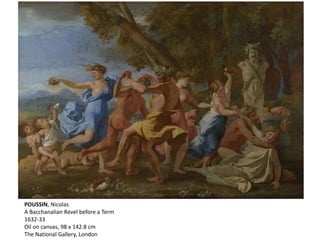 POUSSIN, Nicolas
A Bacchanalian Revel before a Term
1632-33
Oil on canvas, 98 x 142.8 cm
The National Gallery, London
 