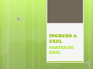 INGRESO A
EXEL
PARTES DE
EXEL
 