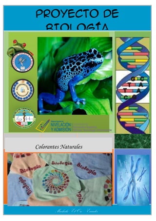 PROYECTO DE
BIOLOGÍA

PROYECTO DE
BIOLOGÍA

Colorantes Naturales

Machala - El Oro – Ecuador
2013 - 2014

I

 