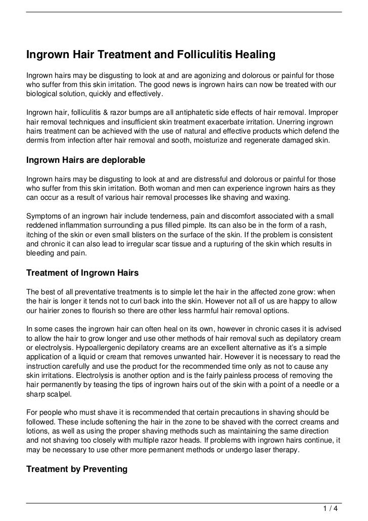 Ingrown Hair Treatment And Folliculitis Healing