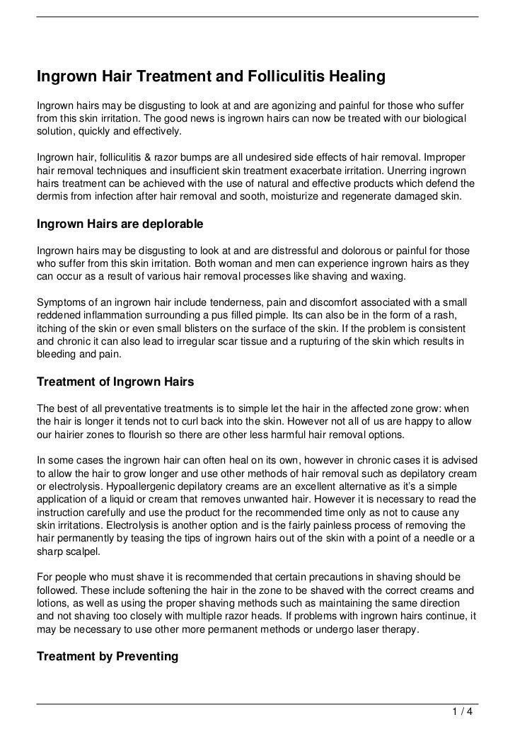 Ingrown Hair Treatment And Folliculitis Healing