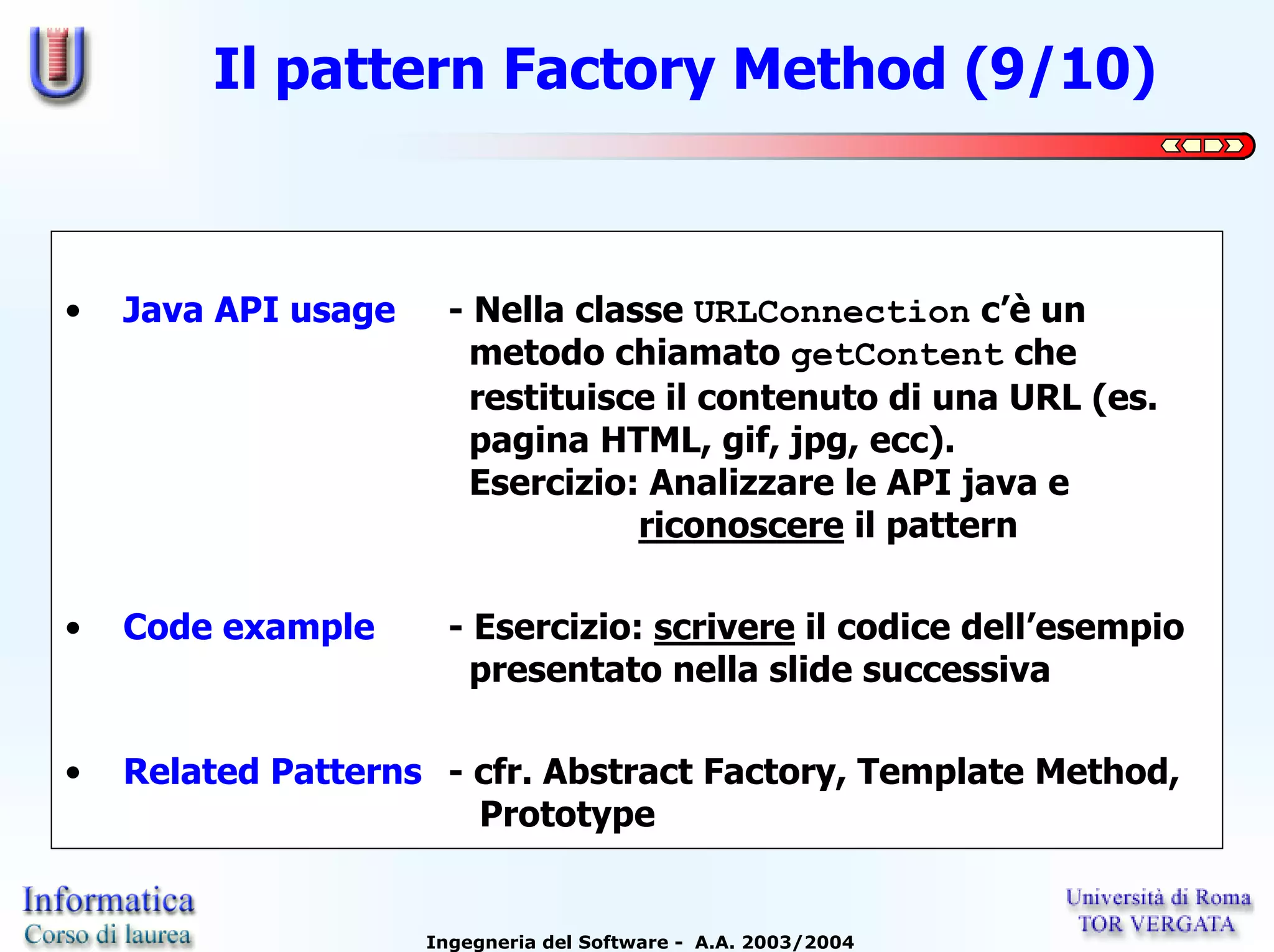 Lezione 04 - Factory method | PDF