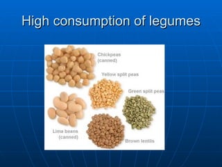 High consumption of legumes 