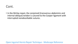 Mcvay Incision inguinoscrotal swellings ( Inguinal Hernia , Hydrocele ) | PPTX