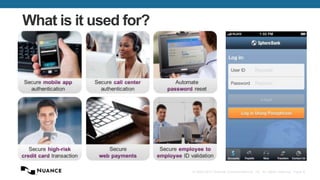 What is it used for?

© 2002-2013 Nuance Communications, Inc. All rights reserved. Page 8

 