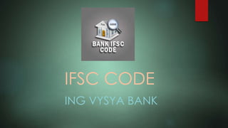 IFSC CODE
ING VYSYA BANK
 