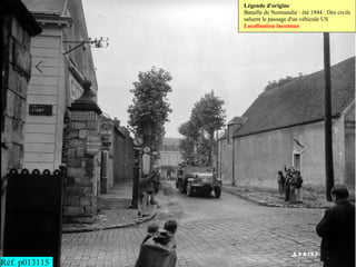 Légende d'origine
               Bataille de Normandie : été 1944 : Des civils
               saluent le passage d'un véhicule US
               Localisation inconnue




Réf. p013115
 