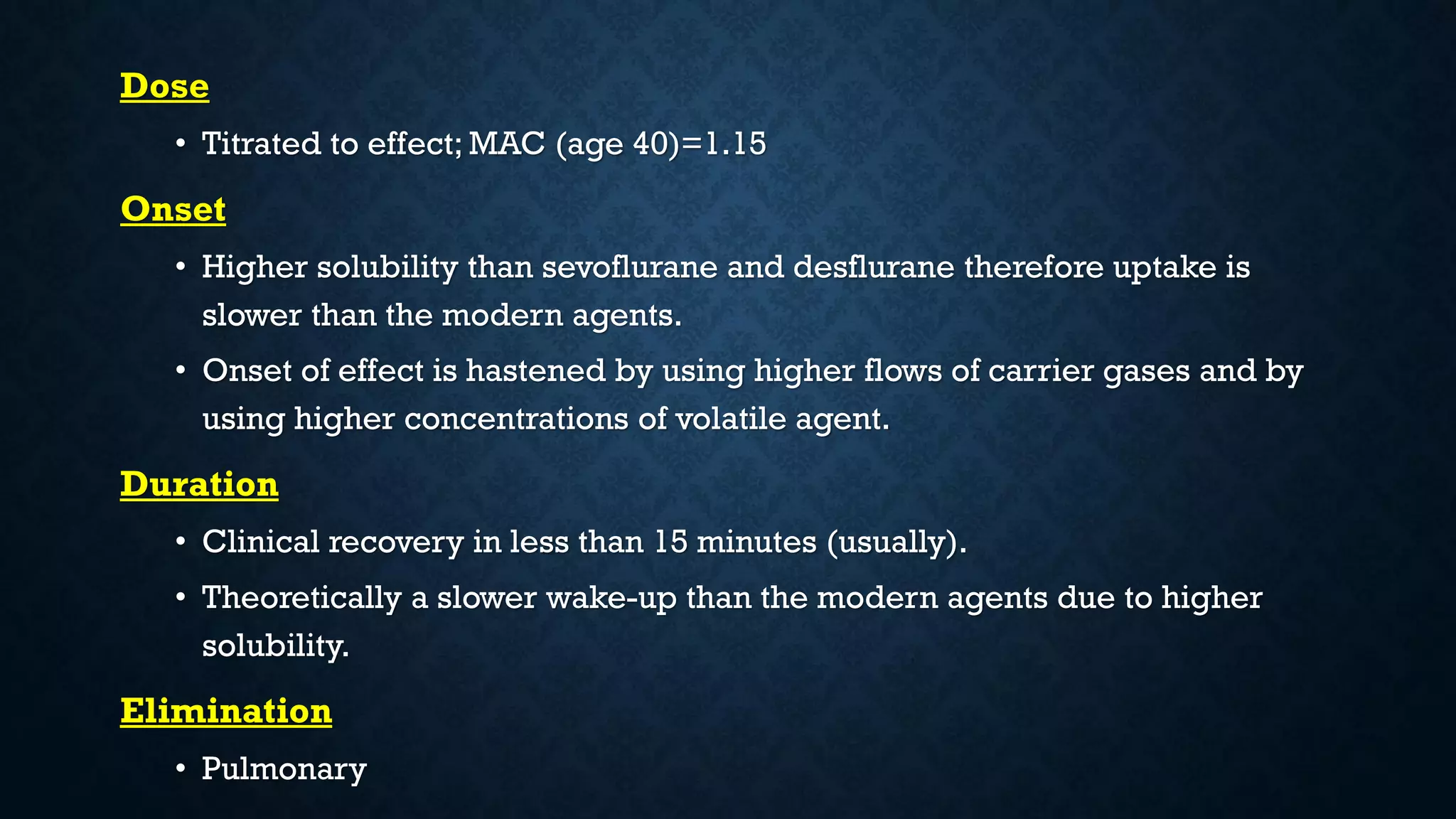 Inhalational Anaesthetic Agents | PDF