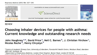 Comprehensive Guide to Inhalational Devices and Proper Inhaler Use in ...