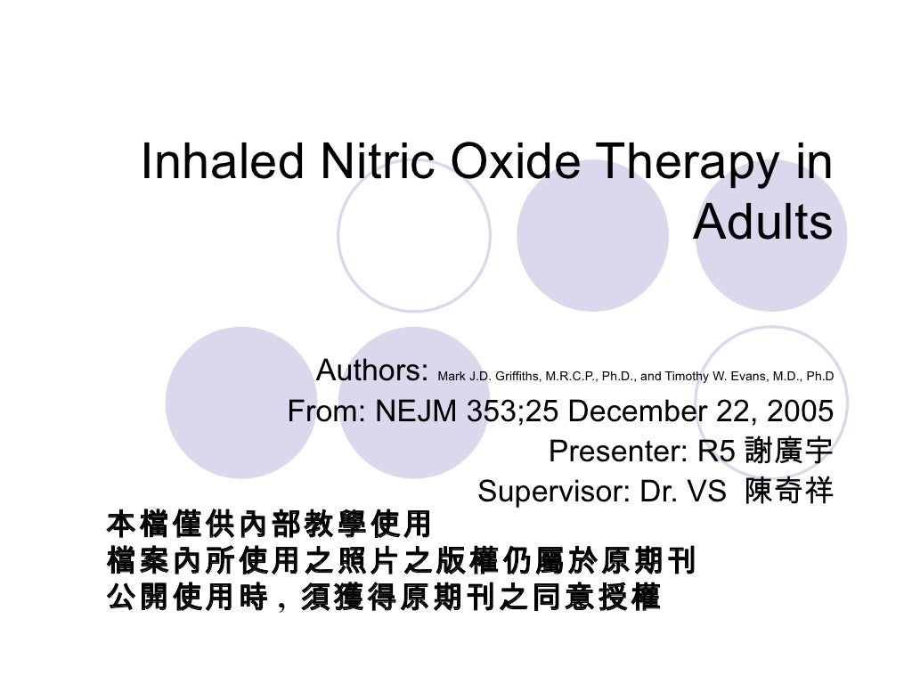Inhaled nitric oxide therapy in adults