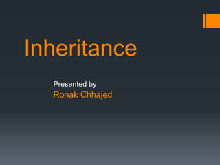 Inheritance
Ronak Chhajed
 