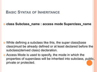 Inheritance in c++ | PPTX
