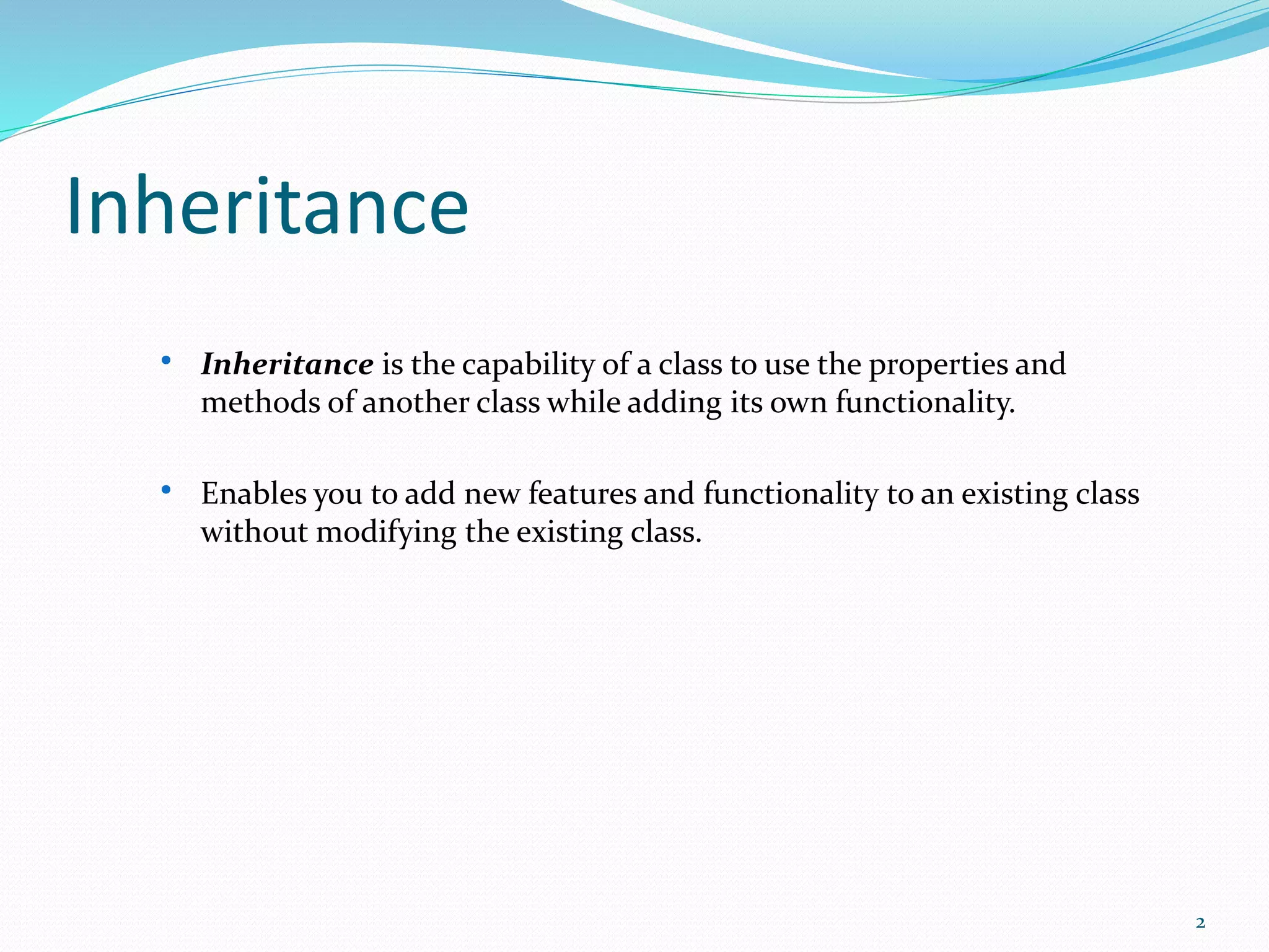 C# Inheritance | PPTX | Programming Languages | Computing