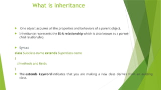 Inheritance in Java,Type of Inheritance,Method overriding | PPT