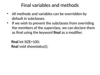 inheritance.pptx OOPS PROGRTAMMING in java | PPTX