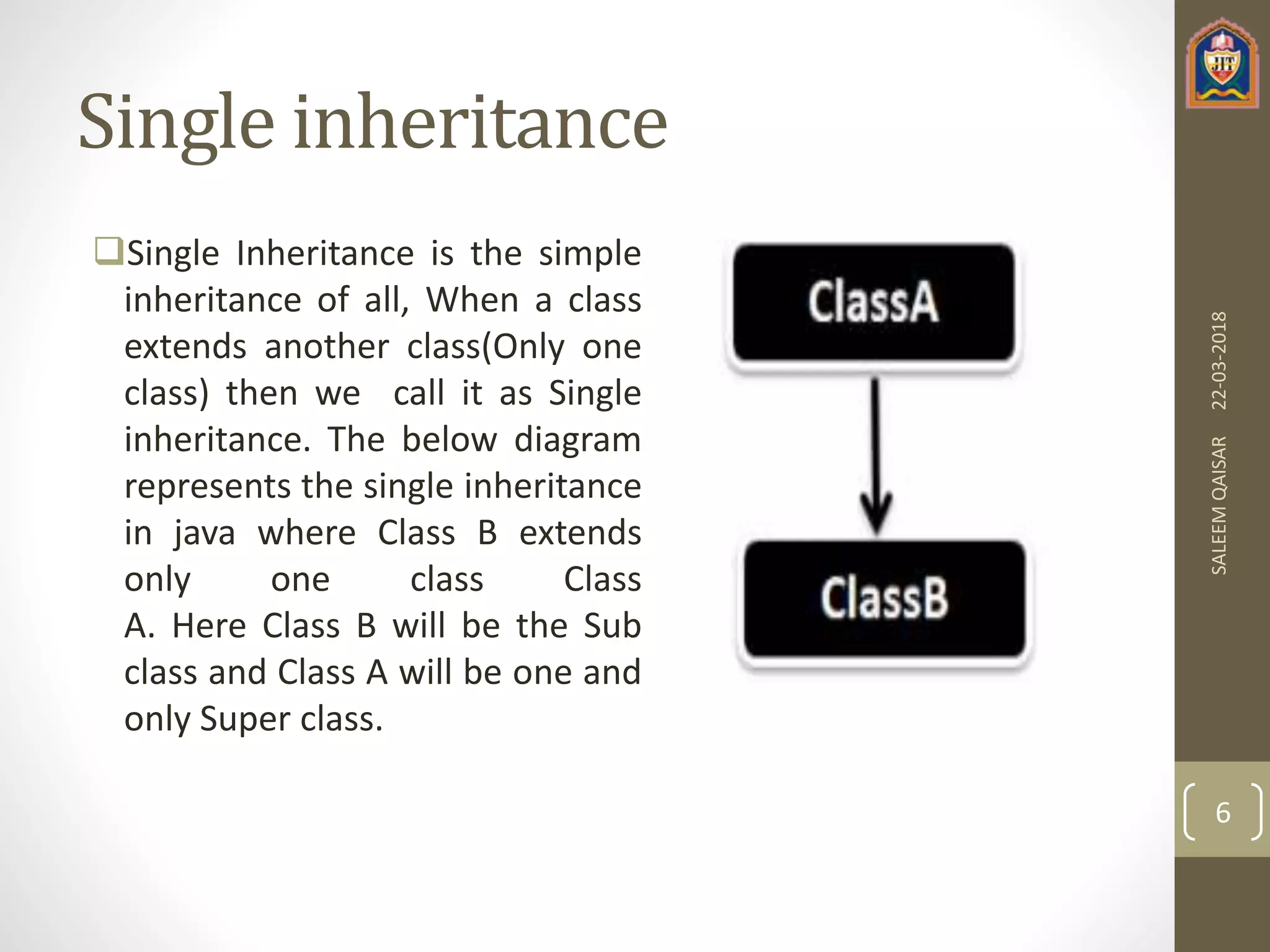 Inheritance and its types In Java | PPTX