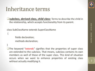 Inheritance and its types In Java | PPTX