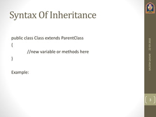Inheritance and its types In Java | PPTX