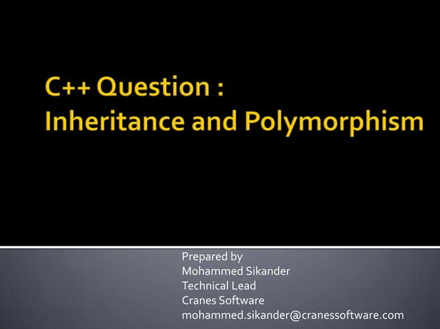 Inheritance and polymorphism | PPT
