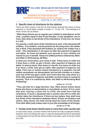 Inheritance by dr. zakir naik | PDF